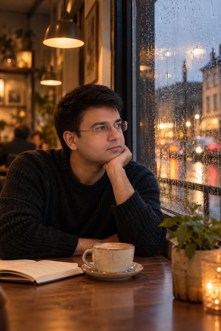 Rainy Cafe — AI-generated example