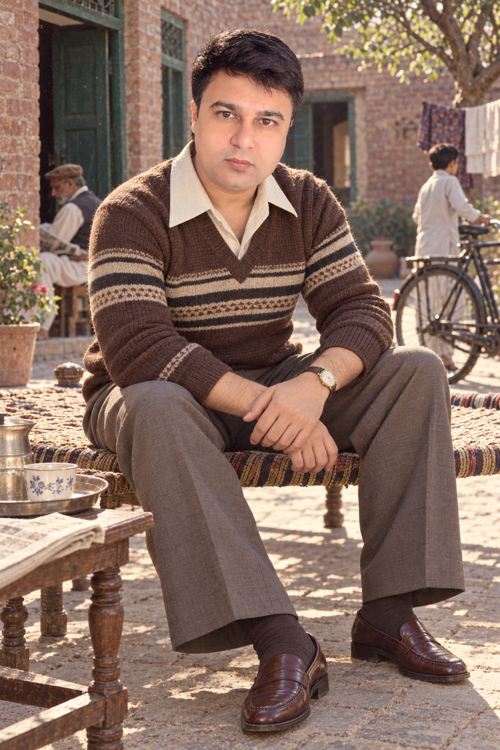 Lahore Courtyard 1980 — AI-generated example
