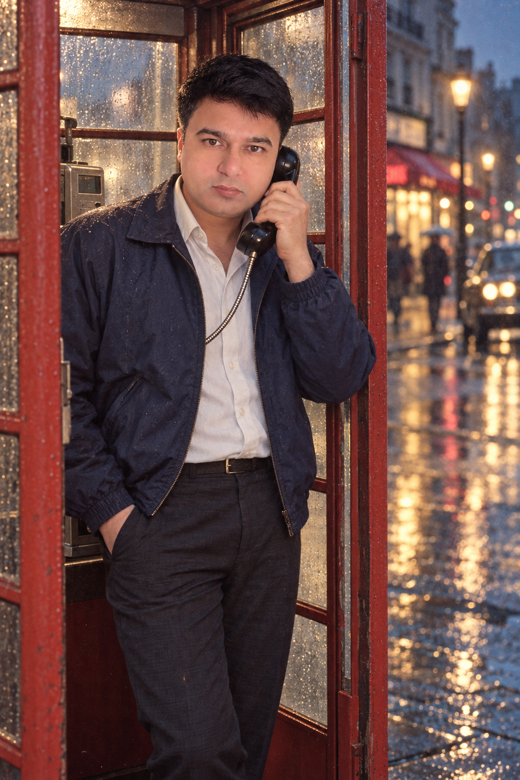 Rainy Telephone Booth — AI-generated example